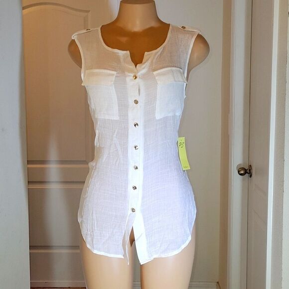 BRAND NEW PERSEPTION CONCEPT SLEEVELESS WOMEN"S BLOUSE SHIRT - Picture 3 of 16